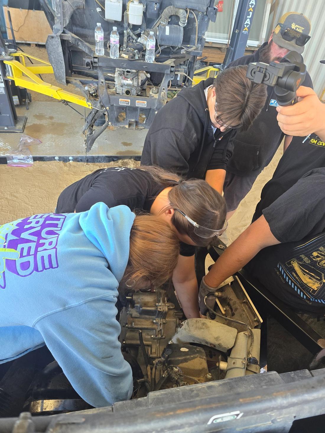 Engine work at a ranch field day