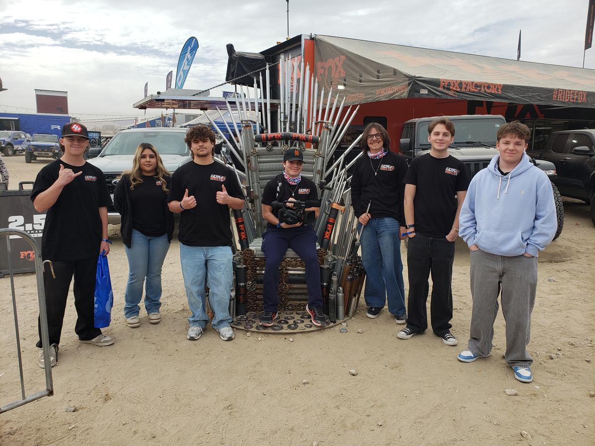 Students at the King of the Hammers throne