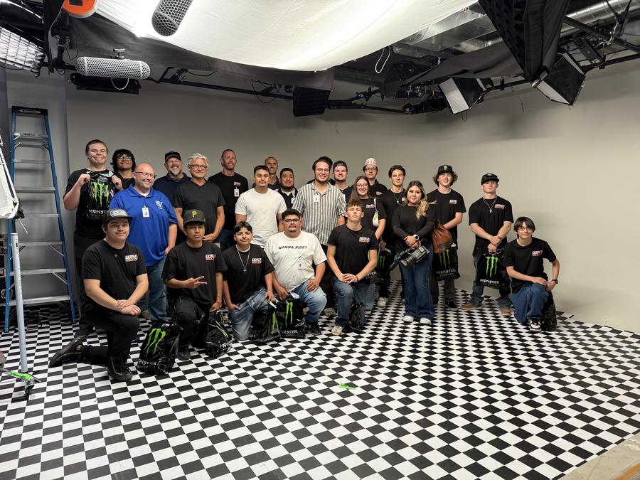 Group photo at Monster Energy world headquarters