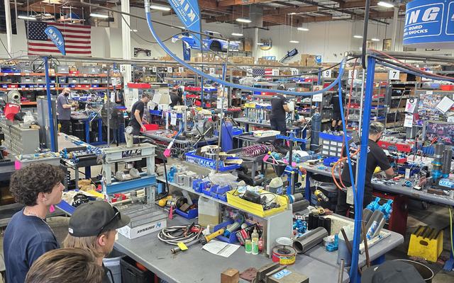 Students touring the King Shocks assembly floor